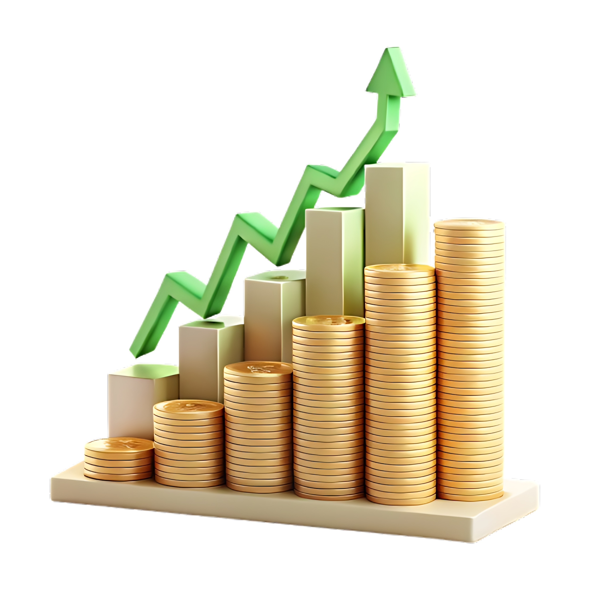 —pngtree—3d growth money on podium 20389867